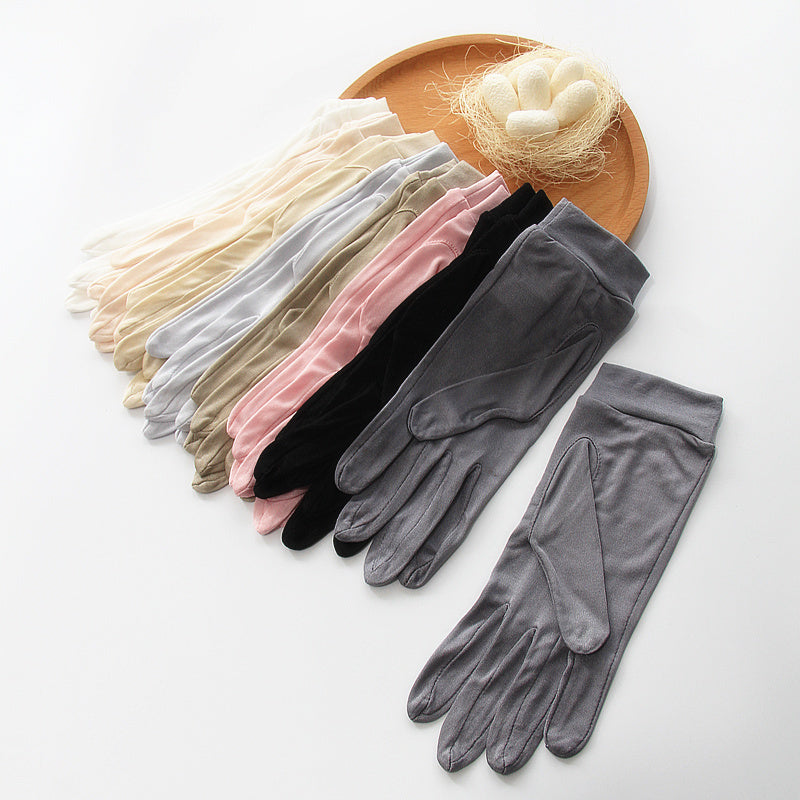 thin mulberry silk finger gloves - MRSLM