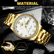 men's gold stainless steel quartz watch, view 4 - MRSLM
