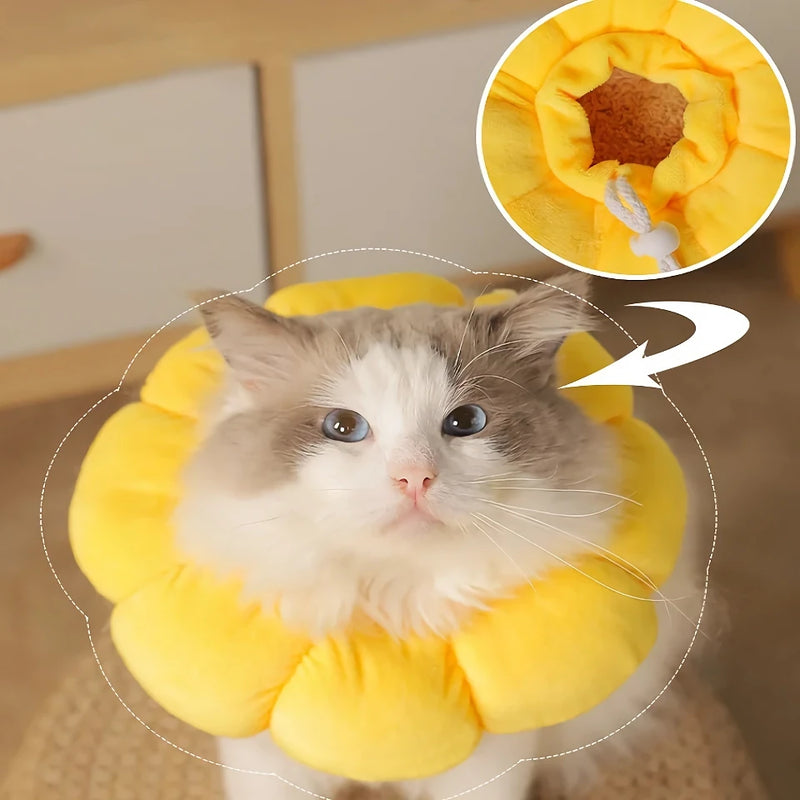 yellow sunflower cat collar, view 3 - MRSLM