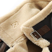 plus size fleece-lined polo collar jacket, view 6 - MRSLM
