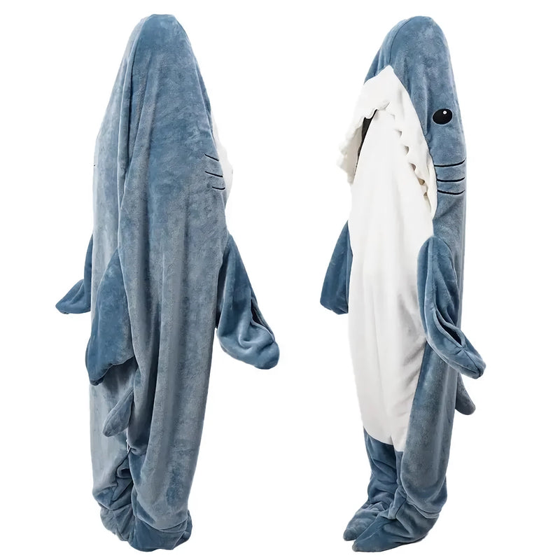 shark sleeping bag pajamas and shawl, view 2 - MRSLM