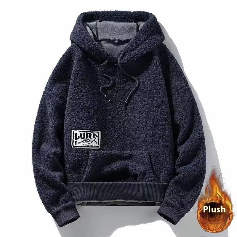 Men's thick fleece pullover hoodie, view 2 - MRSLM