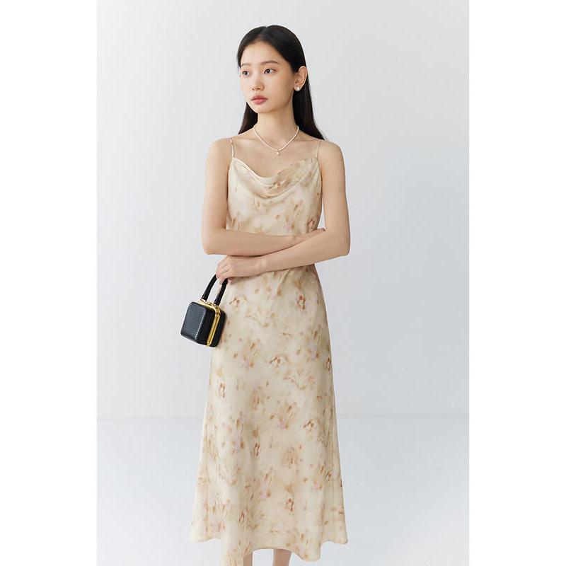 mid-length floral sling dress, view 3 - MRSLM