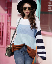 color stitching knit pullover sweater, view 9 - MRSLM