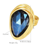 exaggerated crystal ring for women, view 4 - MRSLM