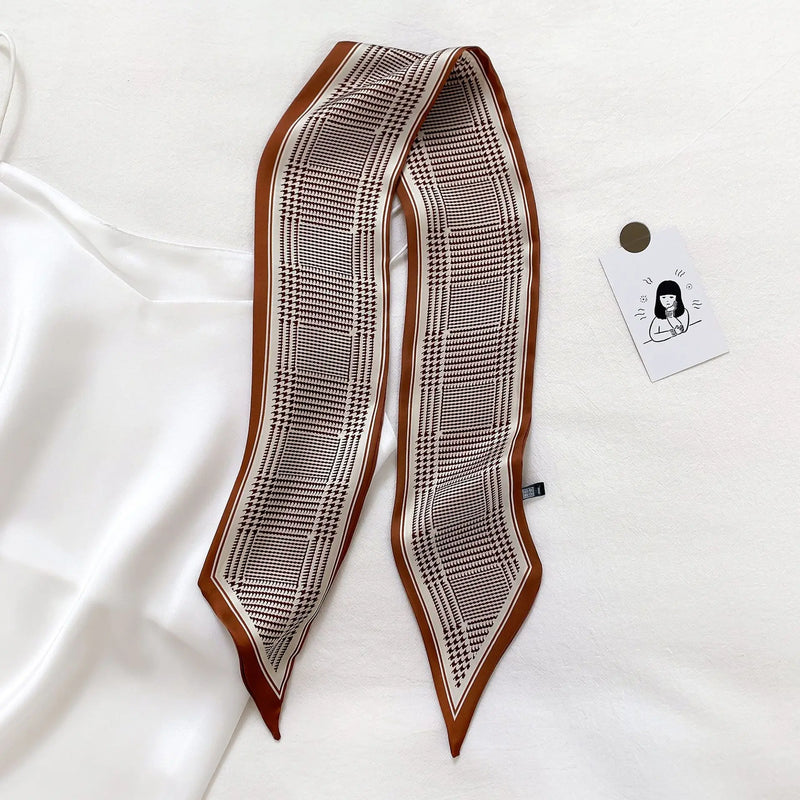 zebra print silk-feel scarf, view 4 - MRSLM