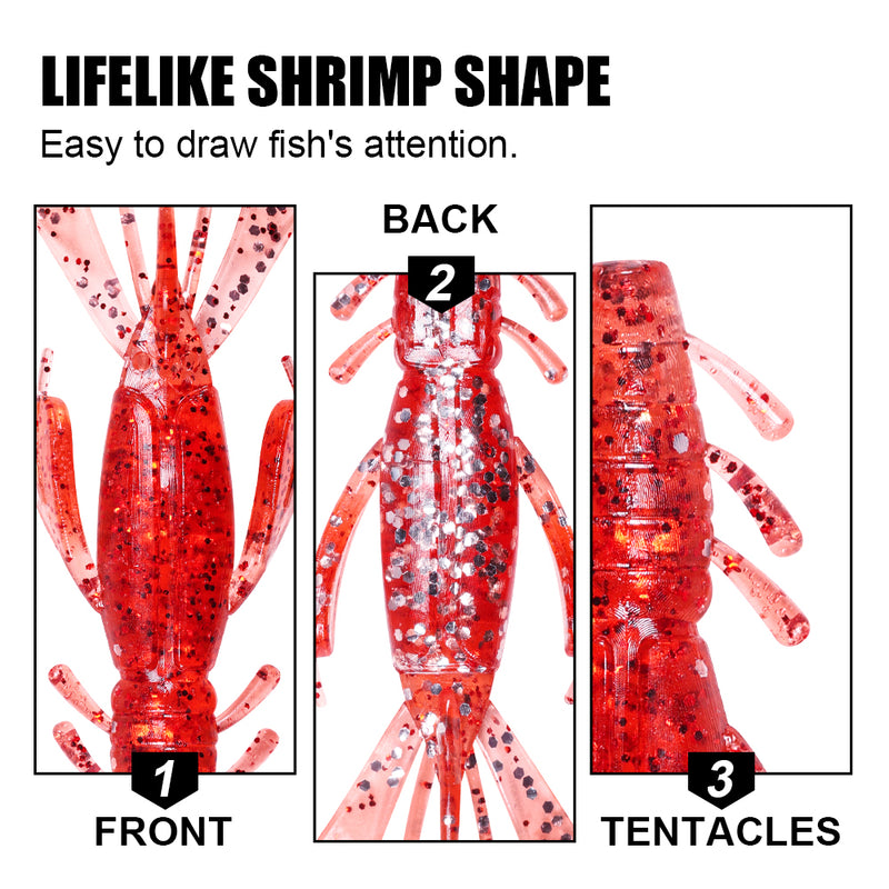 soft shrimp silicone fishing lure, view 11 - MRSLM