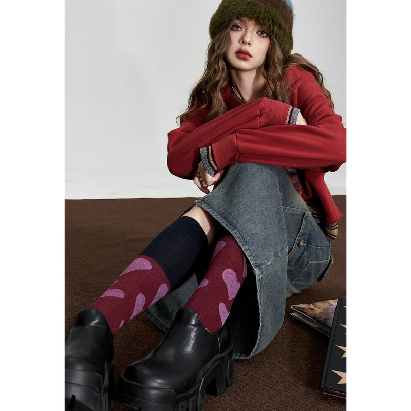 red fleece hoodie for women, view 9 - MRSLM