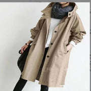 women's hooded windbreaker jacket with button pockets, view 14 - MRSLM