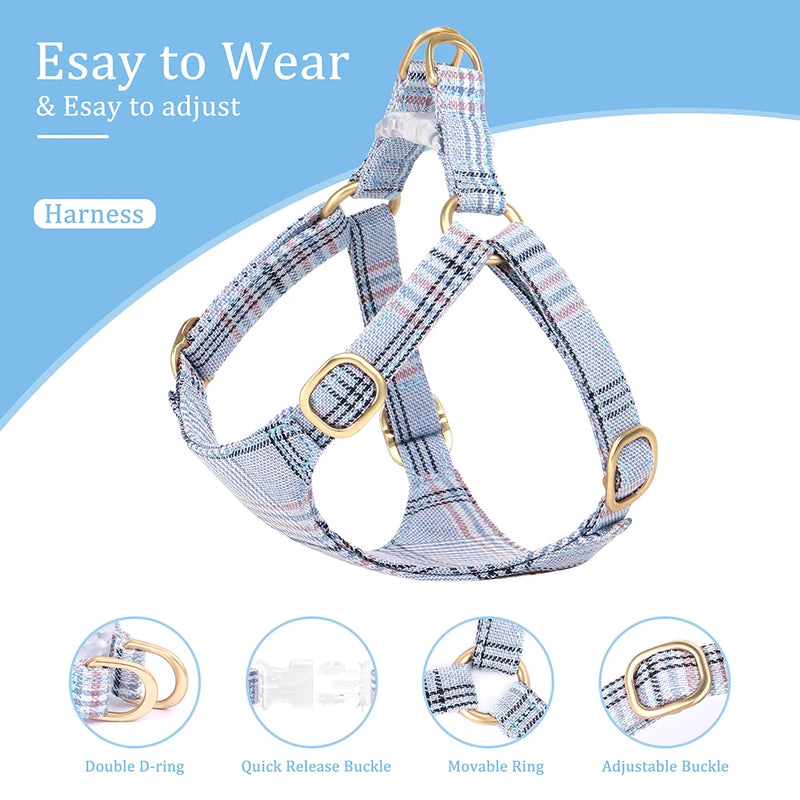 fashion dog harness leash set with bowtie, view 6 - MRSLM