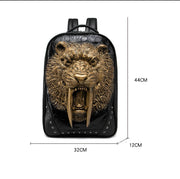 embossed 3d tiger head backpack, view 3 - MRSLM