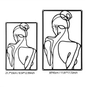 minimalist abstract woman metal wall art set, view 8 - MRSLM