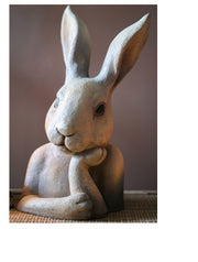 rabbit bust sculpture, view 7 - MRSLM