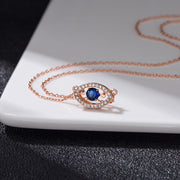 blue eye teardrop necklace, view 4 - MRSLM