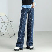 high-waist moon print baggy jeans, view 2 - MRSLM