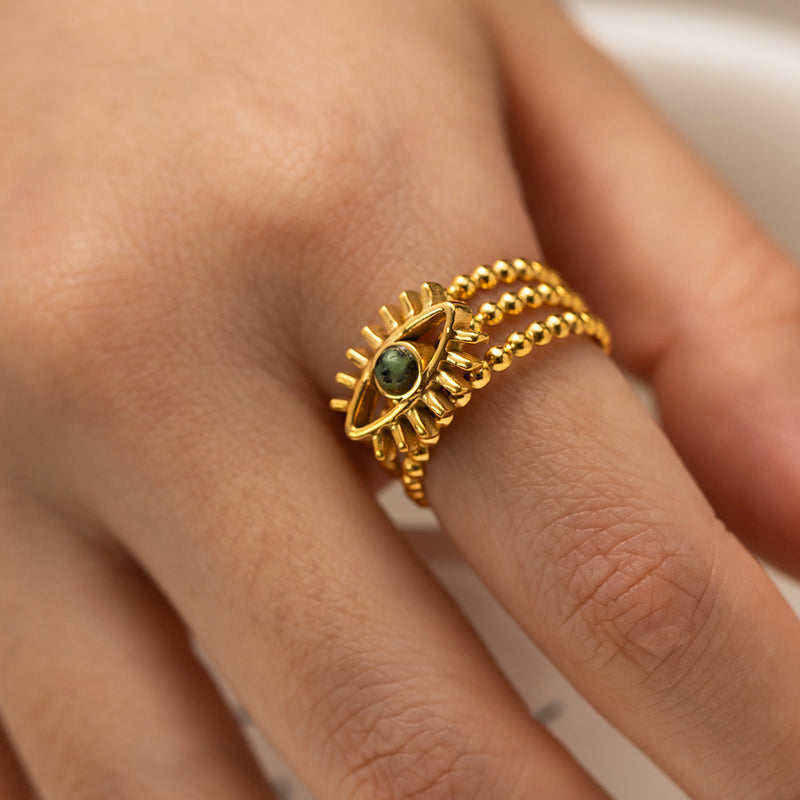 devil's eye adjustable ring, view 3 - MRSLM