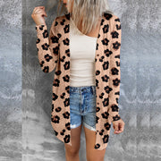 long leopard print loose cardigan sweater, view 8 - MRSLM