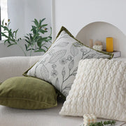 elegant green jacquard decorative pillow cover, view 7 - MRSLM