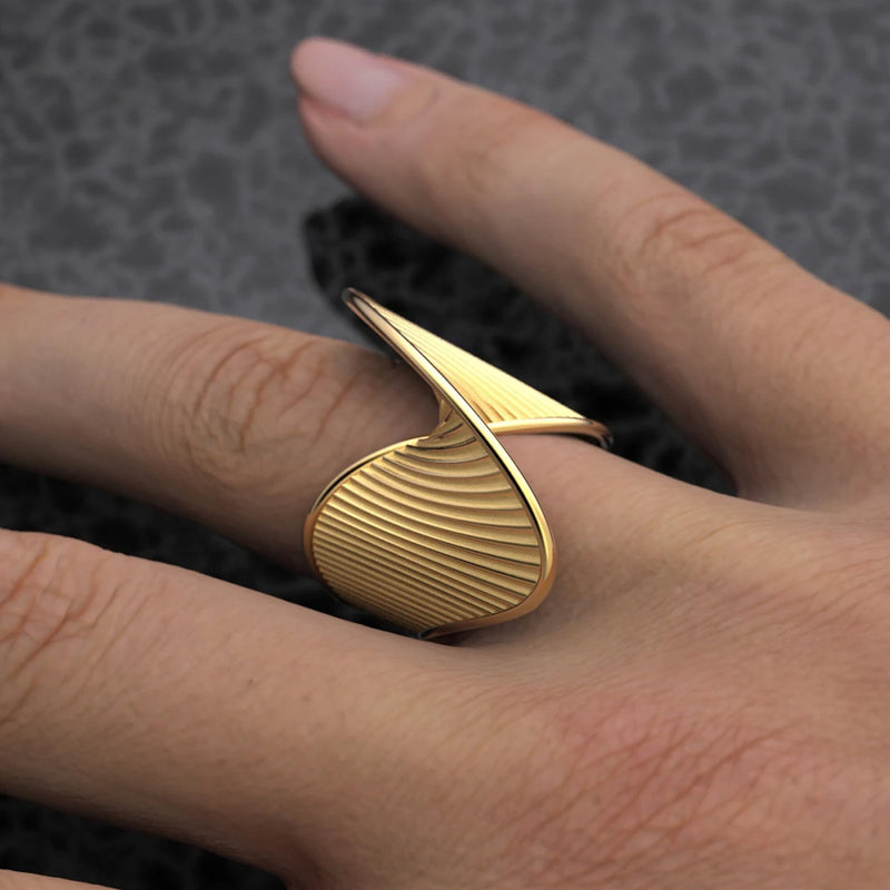 gold plated torsion ring, view 10 - MRSLM