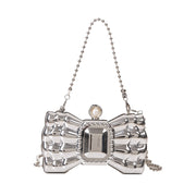 acrylic bow chain handbag, view 8 - MRSLM