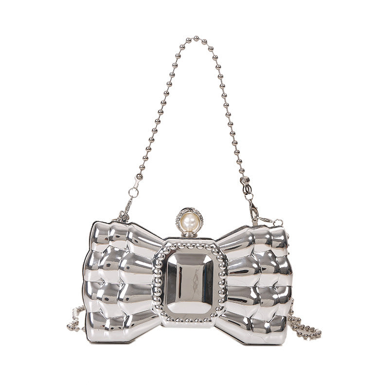 acrylic bow chain handbag, view 8 - MRSLM