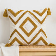 geometric embroidered tufted pillow cover, view 8 - MRSLM
