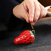 porcelain strawberry incense holder, view 3 - MRSLM