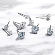 zirconia crystal stud earrings, view 2 - MRSLM