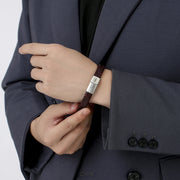 men's leather magnetic buckle bracelet, view 3 - MRSLM
