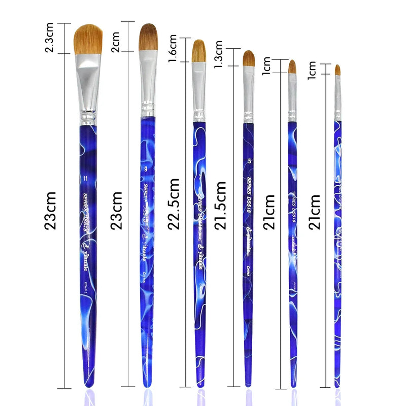 6-piece filbert paintbrush set, view 7 - MRSLM
