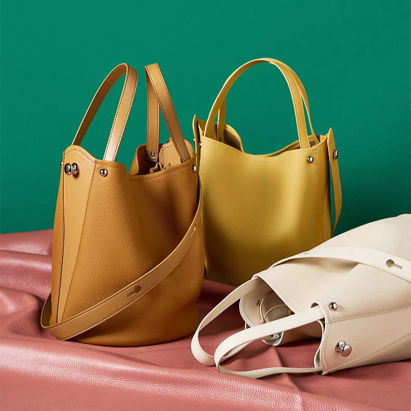 leather bucket shoulder bag, view 8 - MRSLM