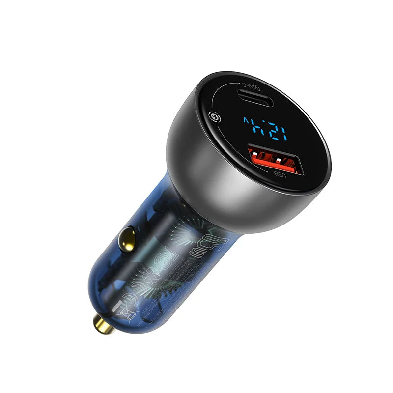 65W fast car charger with LED display, view 3 - MRSLM