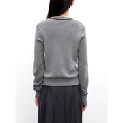 petite knitted sweater with bow detail, view 5 - MRSLM