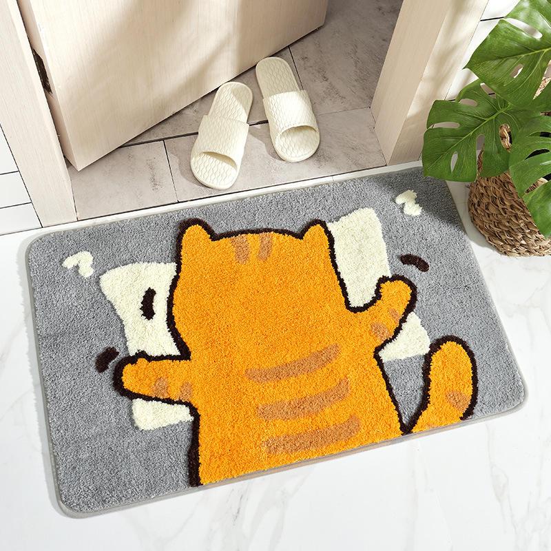 Cartoon flocking non-slip bathroom mat, view 3 - MRSLM