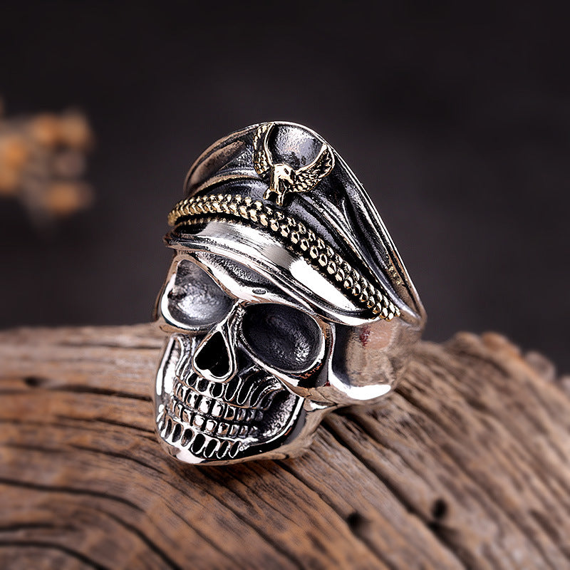 men's hip hop s925 silver sheriff star ring, view 6 - MRSLM