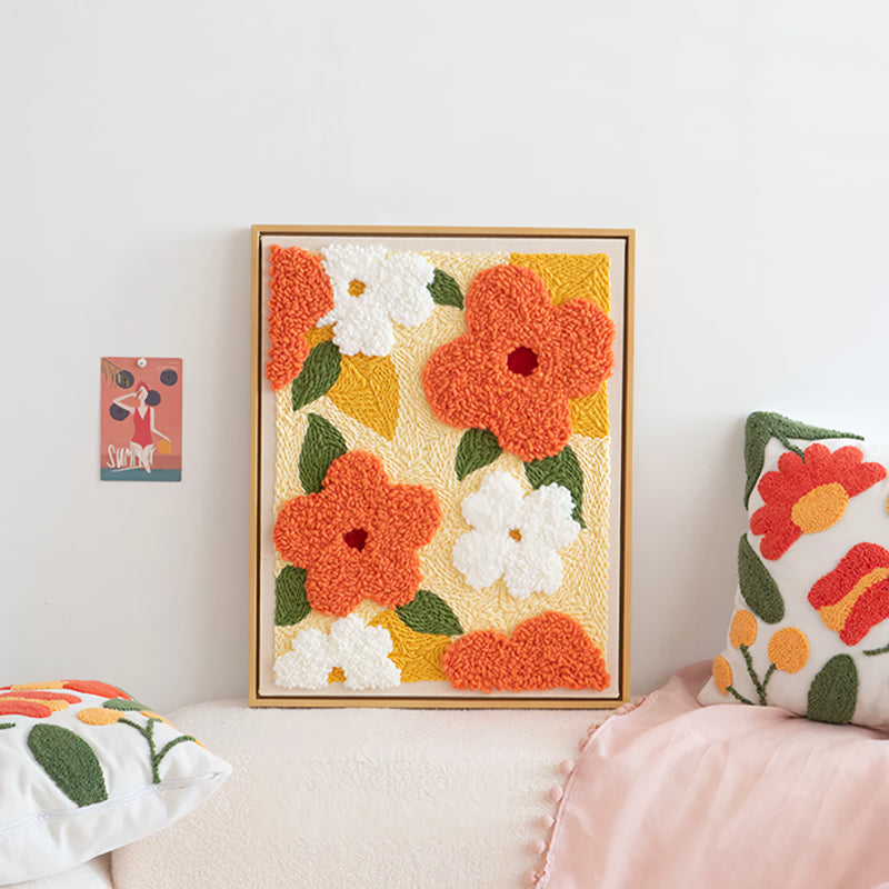 floral punch needle embroidery starter kit, view 3 - MRSLM
