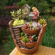 farmhouse resin succulent planter, view 7 - MRSLM