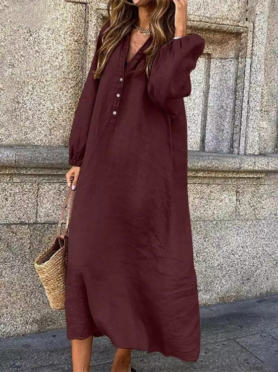 retro cotton linen swing dress, view 7 - MRSLM