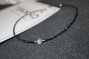 natural black spinel moonstone bracelet, view 5 - MRSLM