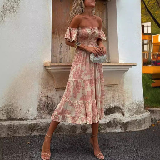ruffle off-shoulder cake dress - MRSLM