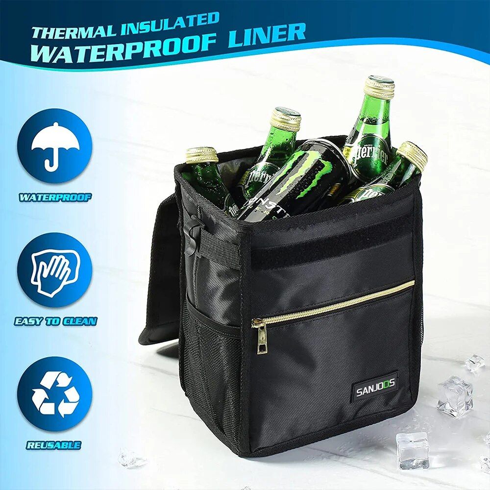 Waterproof Car Trash Bin with Multi-Functional Storage