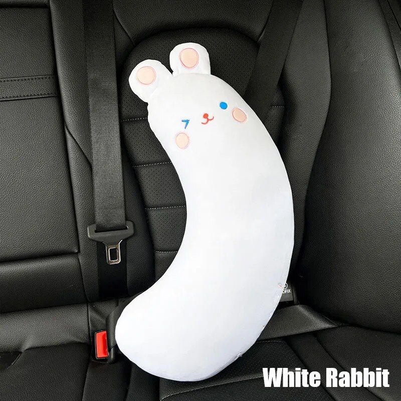plush cartoon car seat belt cover, view 2 - MRSLM
