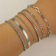6-piece gold bracelet set, view 6 - MRSLM