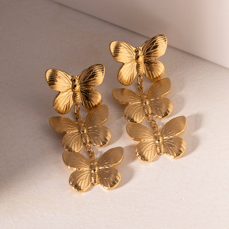 butterfly stud earrings, view 6 - MRSLM