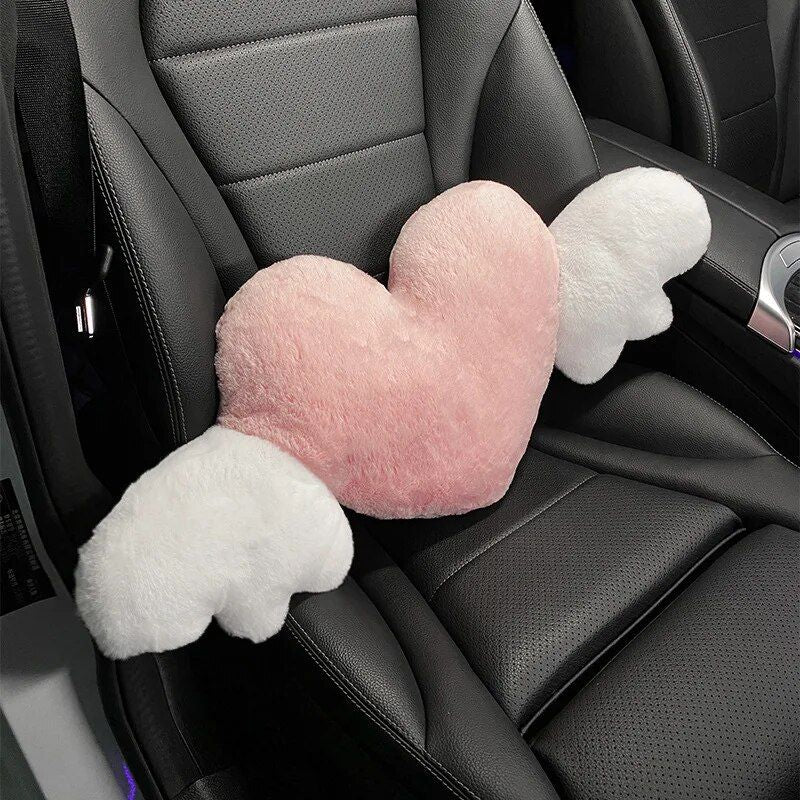 heart-shaped car headrest cushion, view 3 - MRSLM