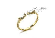 sterling silver eyelash open zircon ring, view 2 - MRSLM