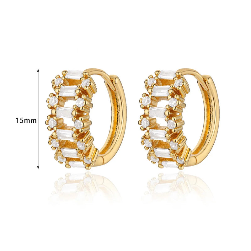 tiny gold leaves hoop earrings, view 2 - MRSLM