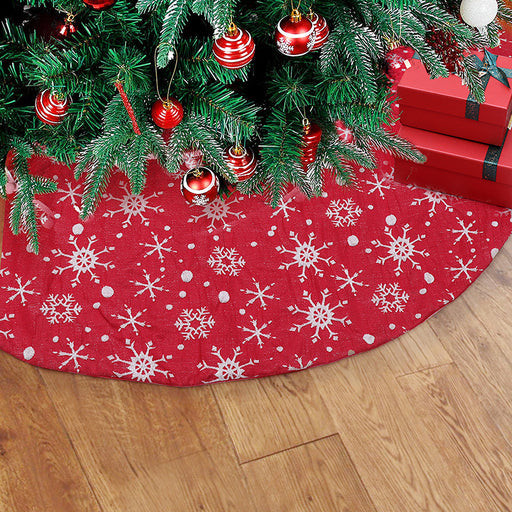 White snowflake Christmas tree skirt - MRSLM