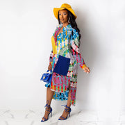 printed lapel shirt dress - MRSLM