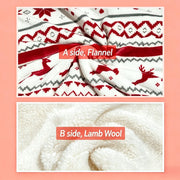 Nordic reindeer Christmas sherpa throw blanket, view 3 - MRSLM